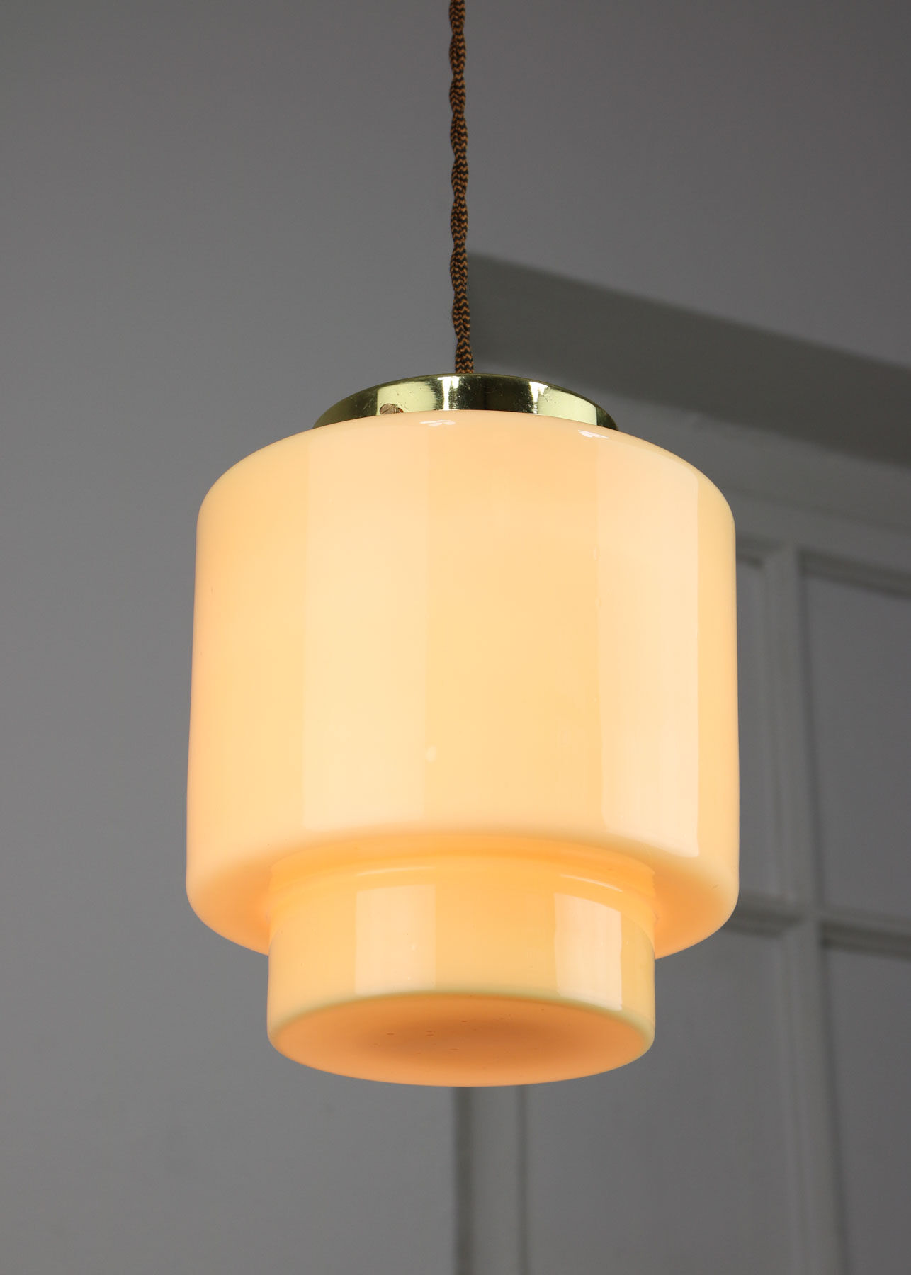Vintage Mid-century Glass Pendant Lamp