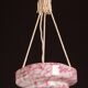 Pink Art Decò Vintage Glass Chandelier, 1950