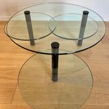 Glass coffee table and black base