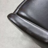 Italian Vintage Chocolate Brown Leather Office Chair
