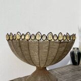 Beaded woven basket