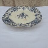 Plate on pedestal in Gien earthenware Iron earth numbered 42 late XIX th Diam 25 cm