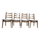 Set of 4 vintage Welzel chairs in 1970s Scandinavian style.
