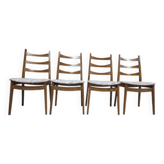 Set of 4 vintage Welzel chairs in 1970s Scandinavian style.
