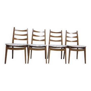Suite de 4 chaises vintage Welzel style scandinave années 70'.