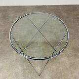Chrome tripod side table by Angel Cerda