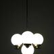 Art Deco chrome chandelier with white globe shades, 1930s
