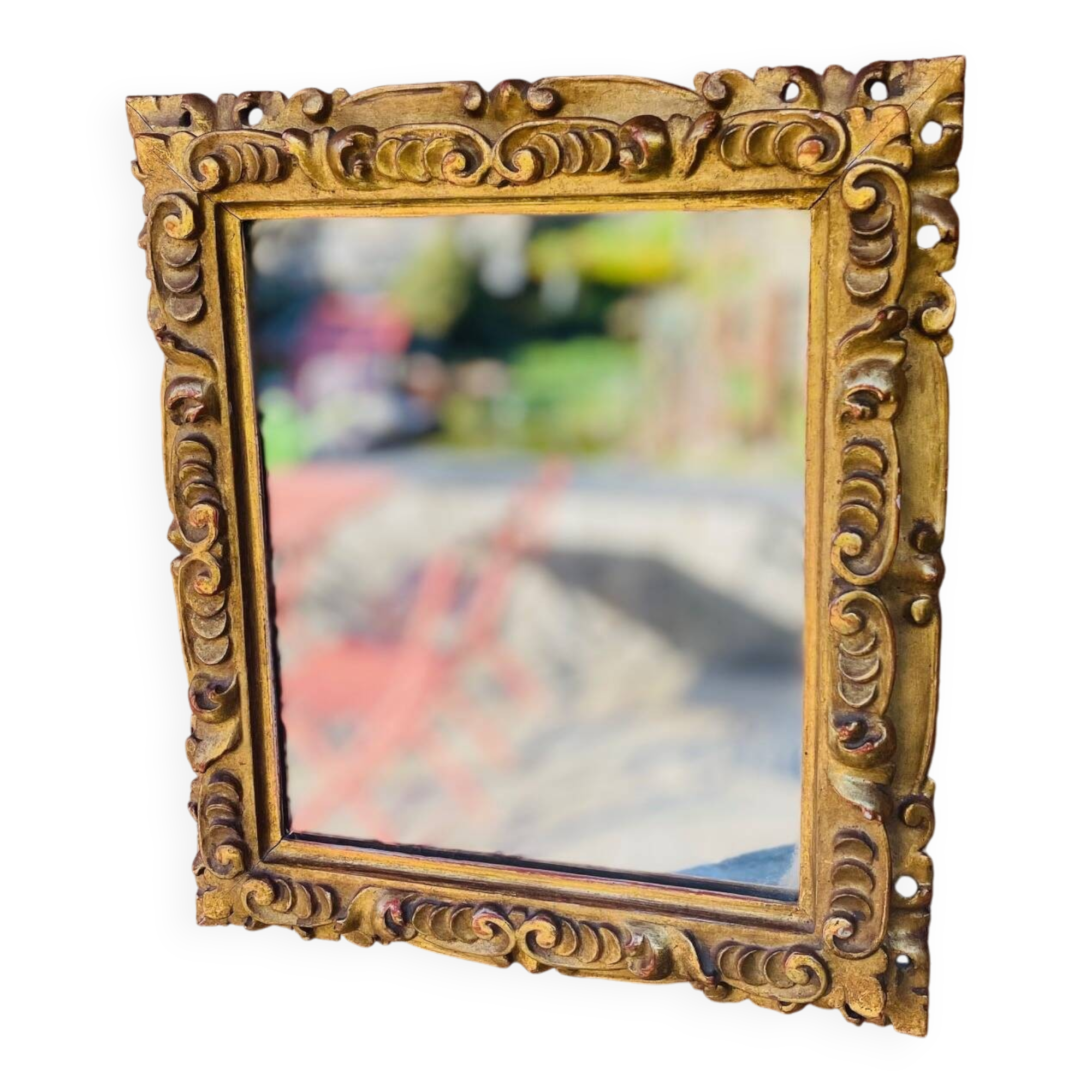 Antique gilded mirror 27x24cm
