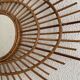 Miroir vintage 1960 soleil rotin osier ortf spirale design - 68 x 52 cm
