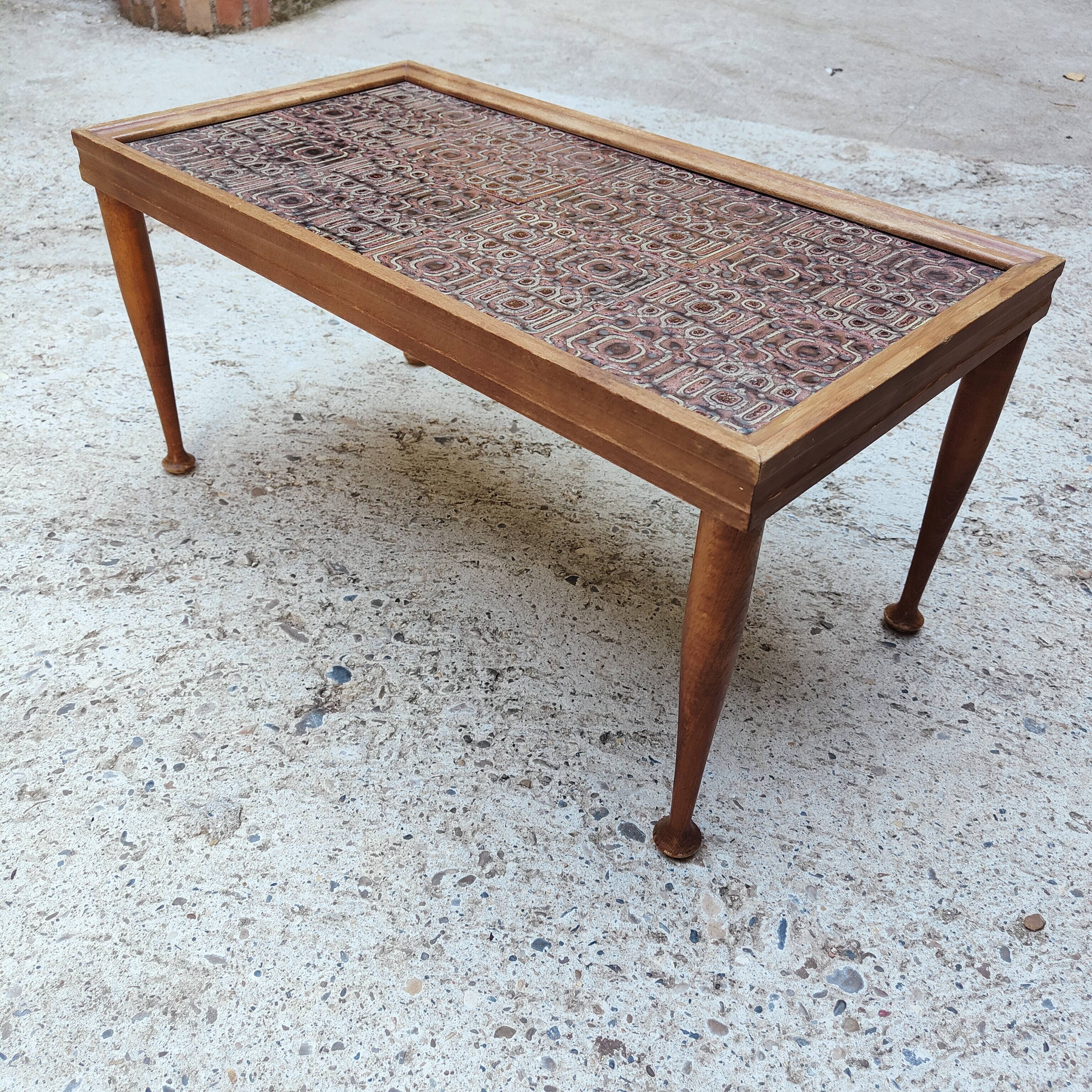 Wooden and ceramic coffee table
