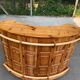 Vintage brutalist bar counter in solid wood from the 1980s.