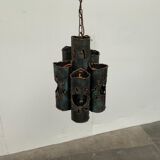 Brutalist Mid-Century Metal Pendant
