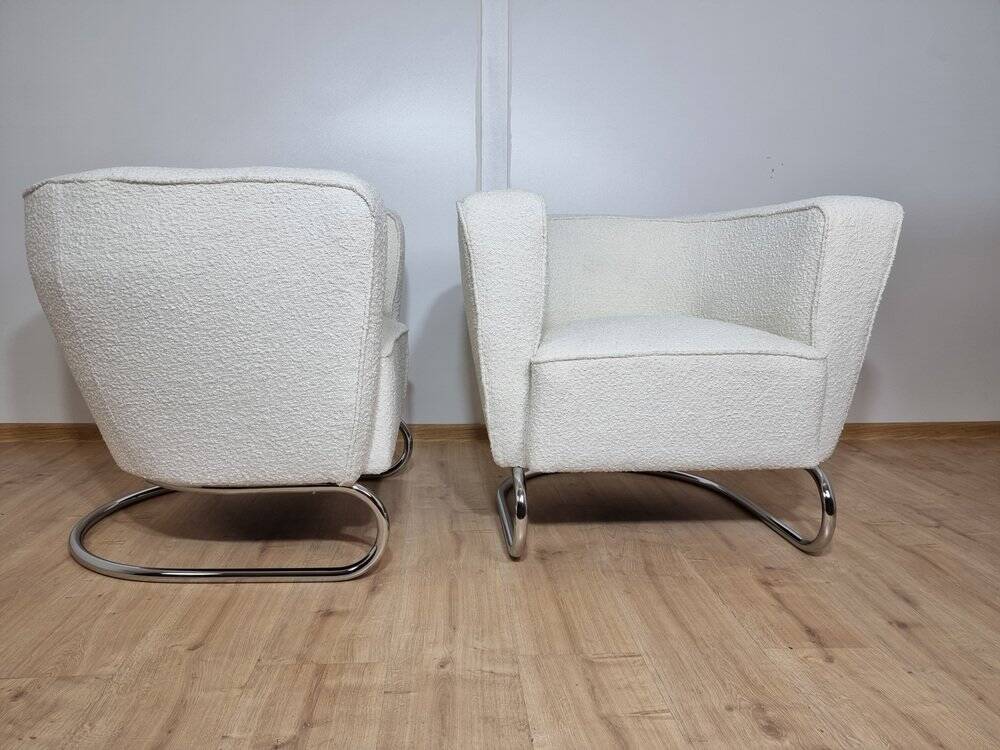 Fauteuils Chromés par Jindrich Halabala, Set de 2