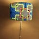 XL lampshade/suspension with printed ethnic graphic wax