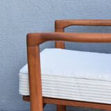 Original Scandinavian armchair, upholstered, beige corduroy, 1960s