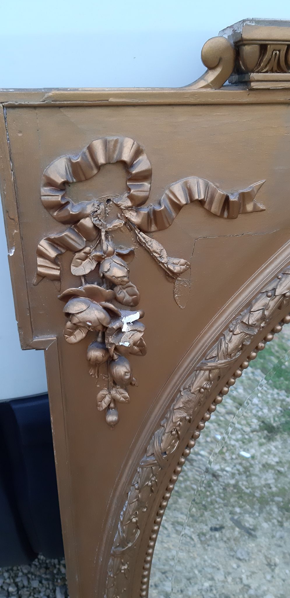 Miroir bois et stuc doré 19 éme