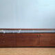 AMPM Noham TV unit, walnut sideboard with amber marble.