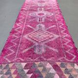 Vintage Turkish  Tribal Runner 318x90 cm veg dye wool rug tribal, handmade