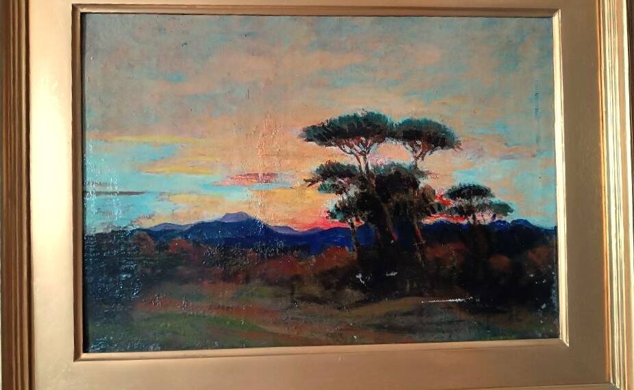 peinture à l'huile ancienne sur toile Ettore Cumbo Borgia fin 19ème siècle