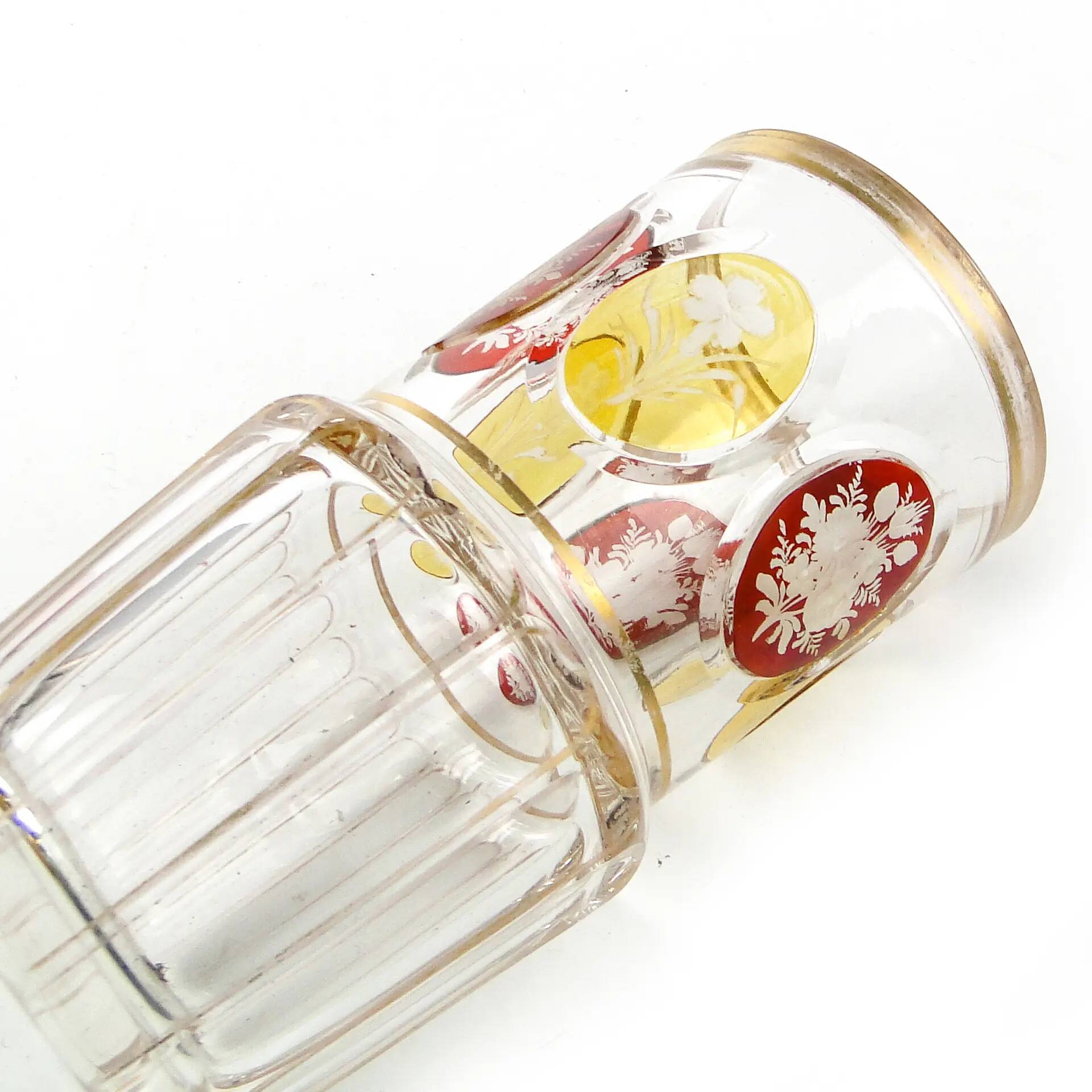 Verre Biedermeier, cristal, Bohême, République tchèque, 19e siècle