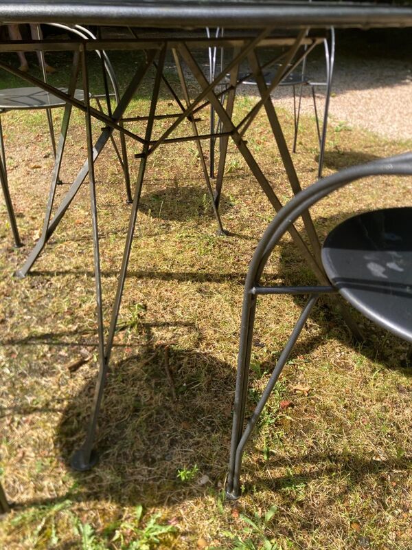 Ensemble table et chaises  lune d'argent fermob designer mourgue