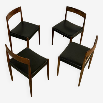 4x chaises à repas en palissandre de Morgens Kold années 1950