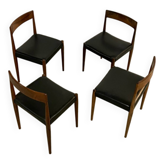 4x chaises à repas en palissandre de Morgens Kold années 1950