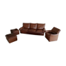 Hans Kaufeld living room in brown leather