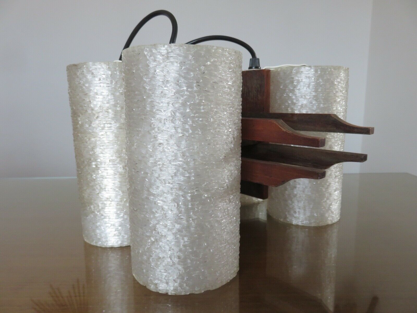 Scandinavian suspension in teak and perspex 60s 70s