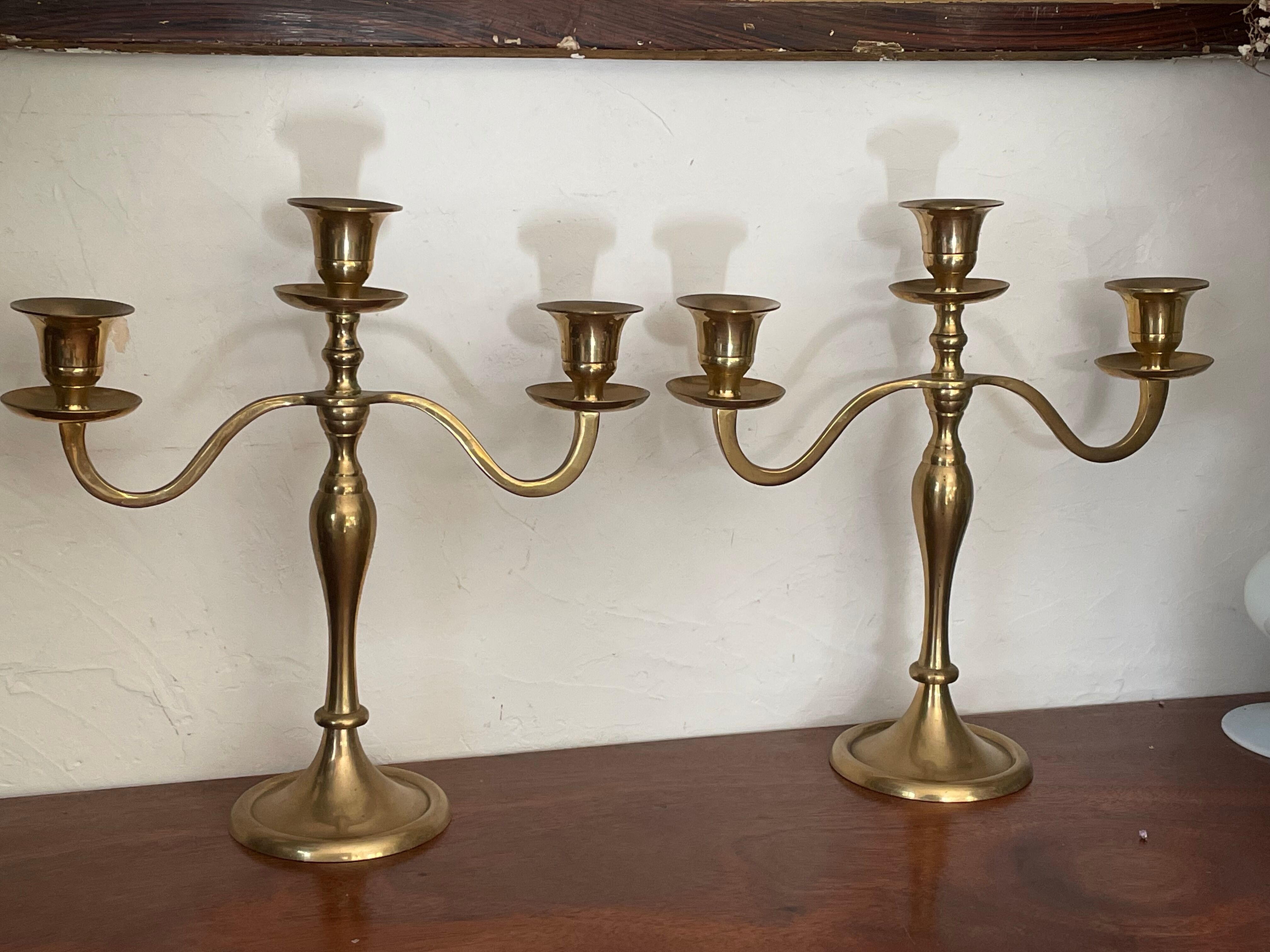 Pair of brass candlesticks