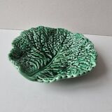 Ceramic bowl empty pocket green cabbage leaf Sarreguemines Years