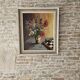 Oil on Isorel - Flower Bouquet / Chess Set - Michel Lamotte