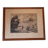 Gravure d'Henry Bodart(1874-1940) sous cadre en verre
