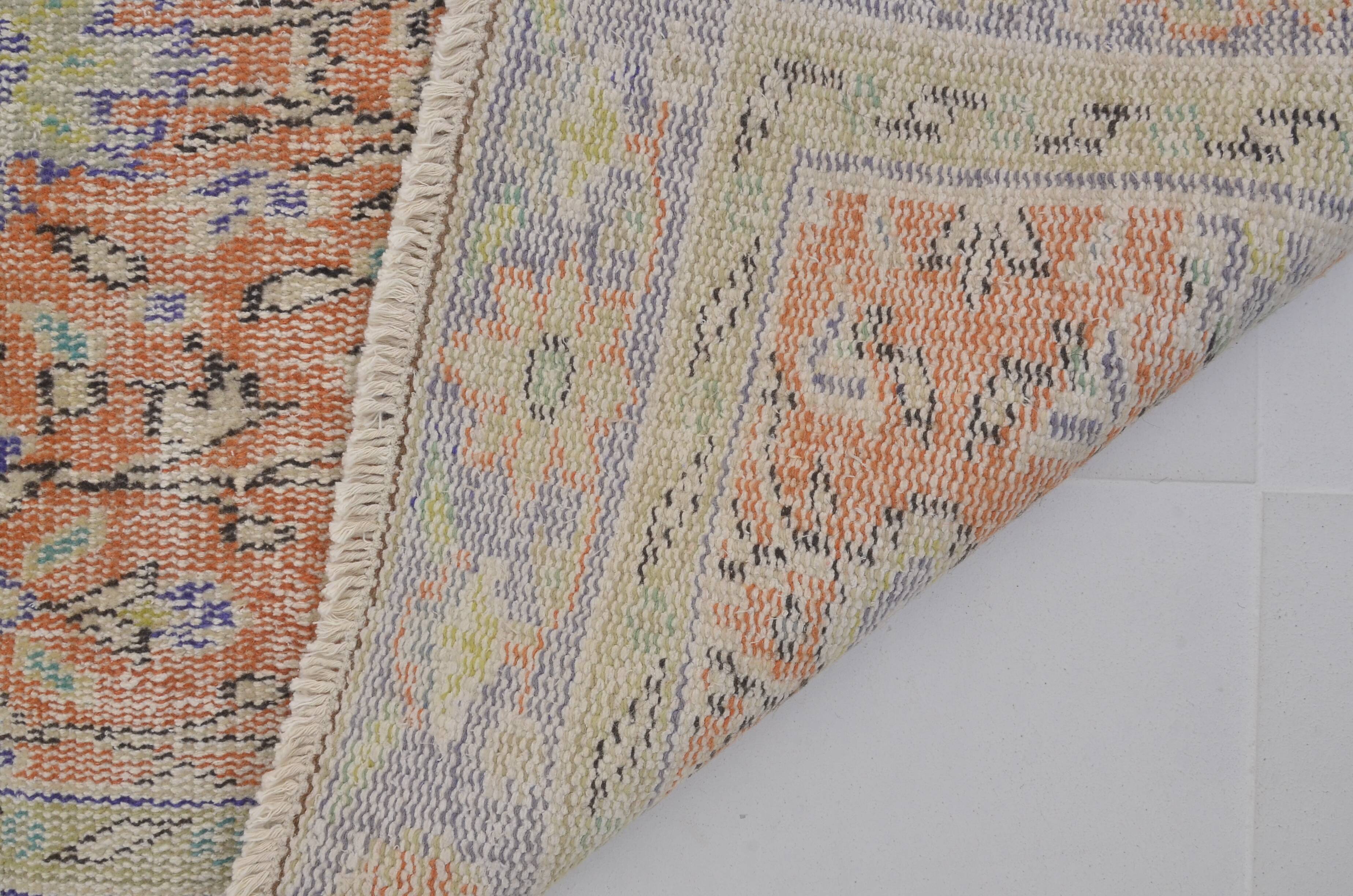Apricou Colour Oushak  Floor Vintage Rug sku 2217