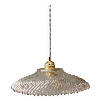 Vintage molded glass lampshade pendant light - tableware collection -