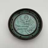 Set of Three Glazed Ceramic Bowls with Mythological Decoration, Pieces