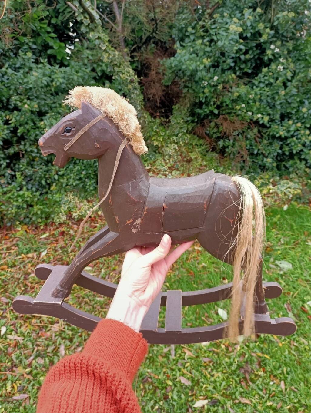 Retro wooden rocking horse