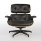 Black & Cherry Herman Miller Original Eames Lounge Chair & Ottoman