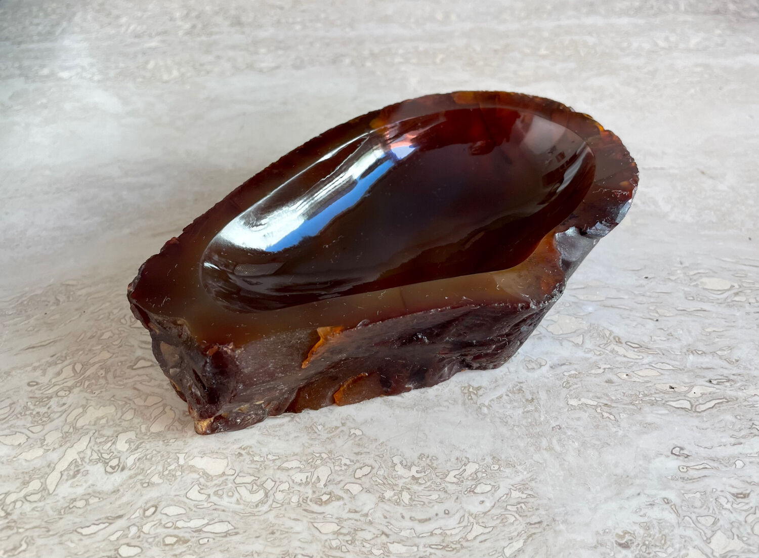 Vintage brutalist onyx ashtray