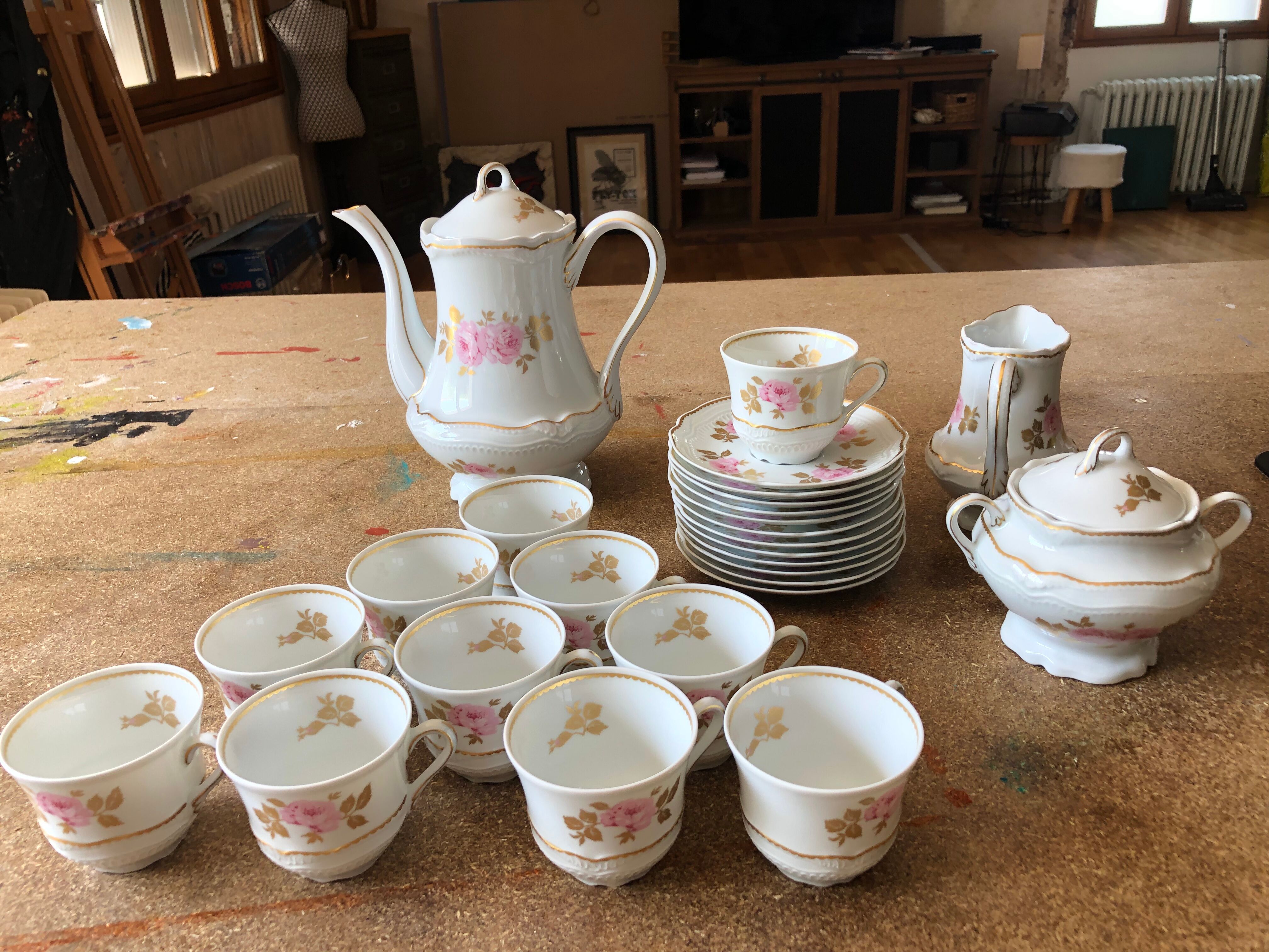Limoges porcelain coffee service by Bernardaud