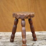 Vintage stool, small wooden stool, tripod stool, plant holder, interior decoration, stool