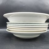 Mismatched set of old plates + dish - Green