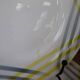 8 dessert plates with yellow and gray geometric decor Moulin des loups