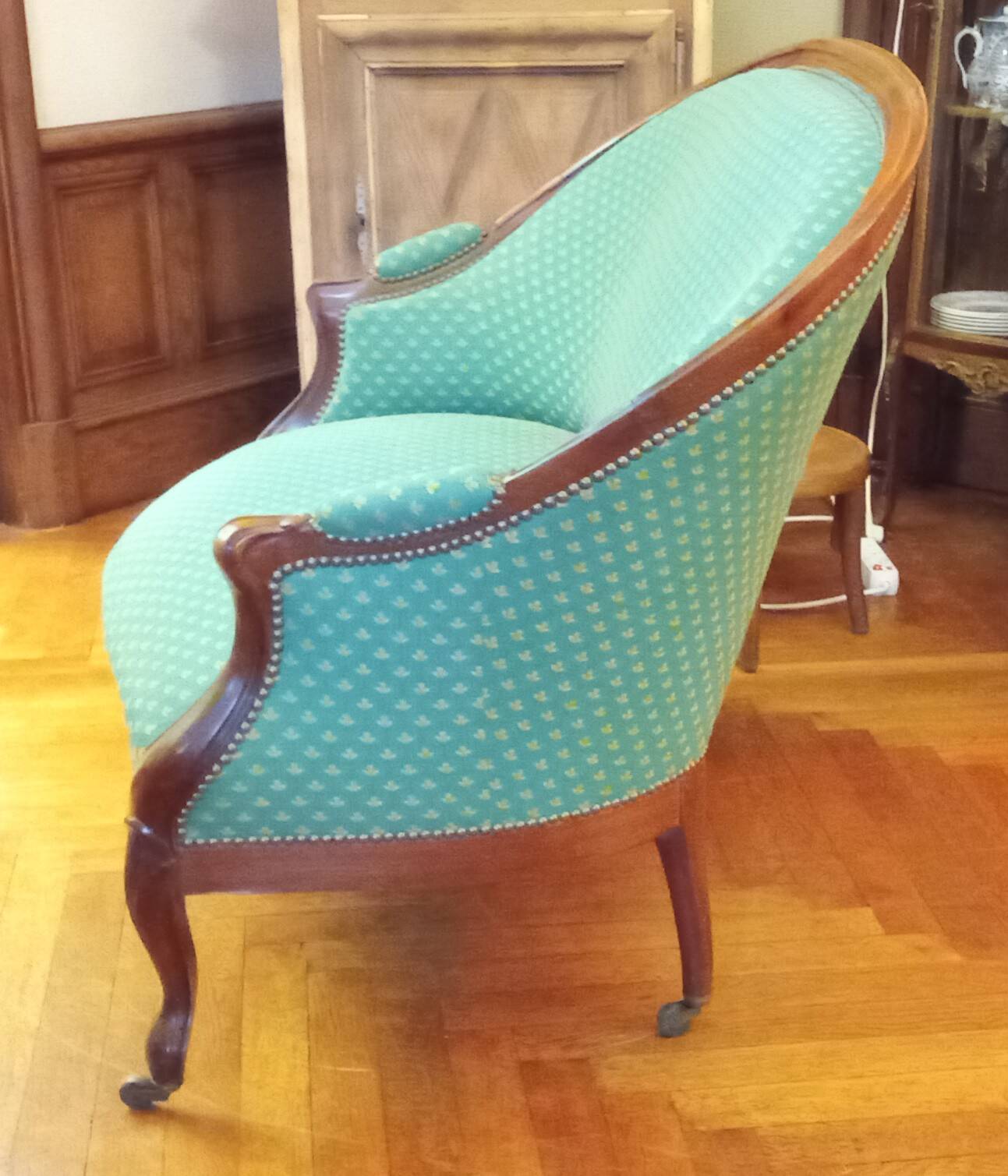 Ancienne banquette et ses deux chaises ancien salon  style Louis XV