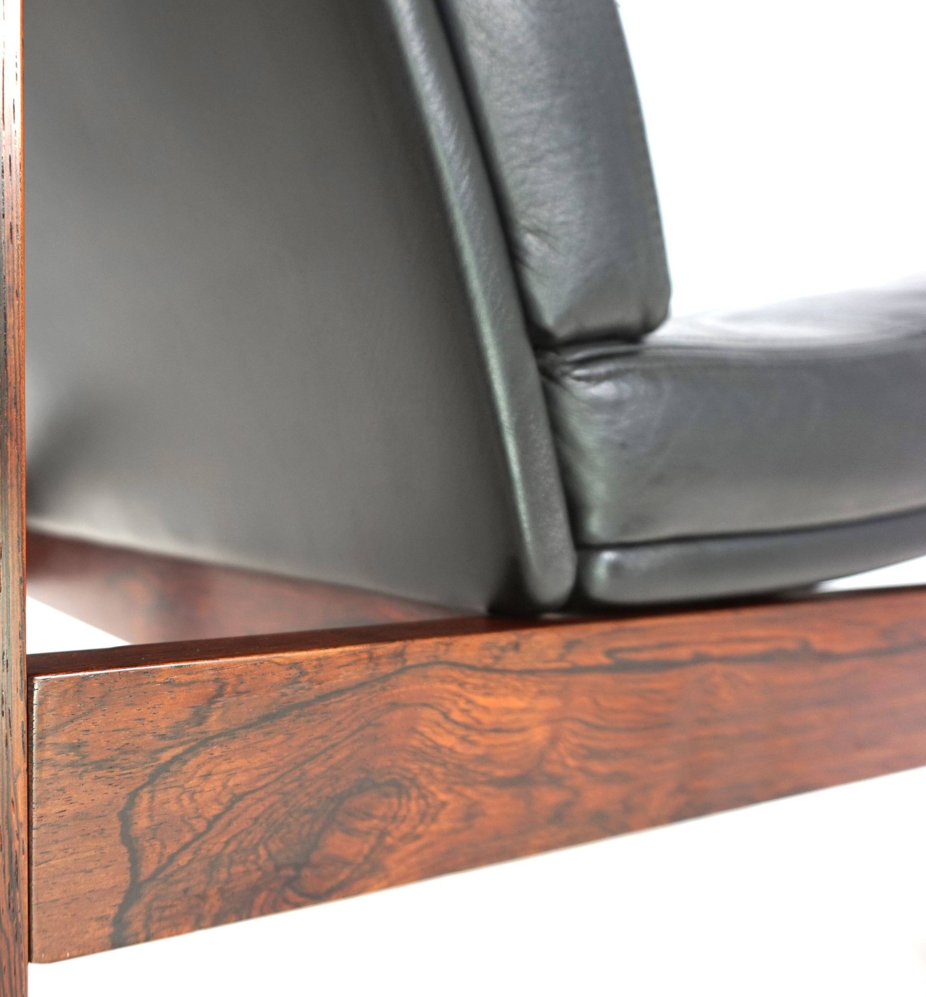 France & Son Set of 3 Modular Leather Armchairs by O. Gjerløv-Knudsen/T. Li