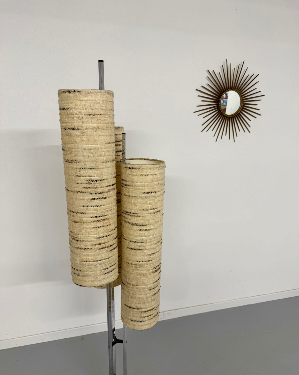 Ancien lampadaire des années 70 design Lemag vintage chromé 