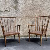Pair of armchairs Baumann ' Eventaille" vintage 1960