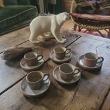 Genuine stoneware cups and saucers