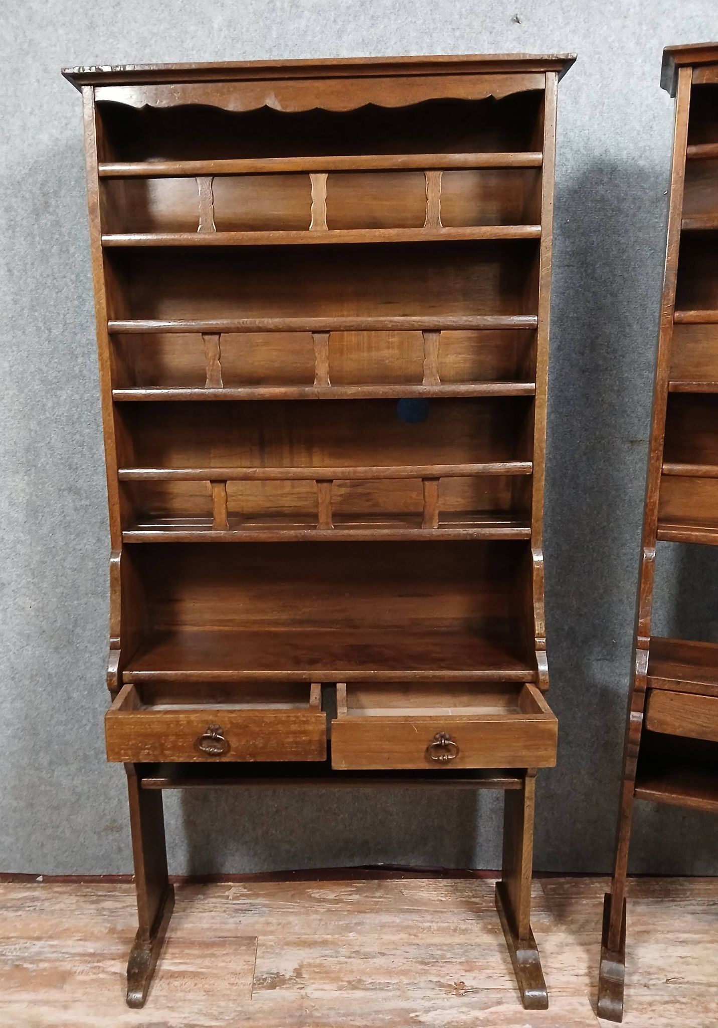 Rare pair of solid wood dressers - racks from the late 18th century