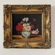Oil on canvas still life with flowers in a vase early 20th century